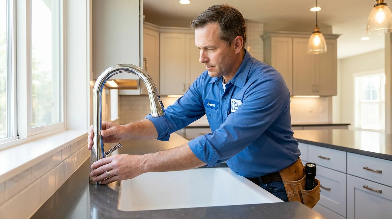 Kitchen faucet installation by Johns Plumbing LLC in Tomah