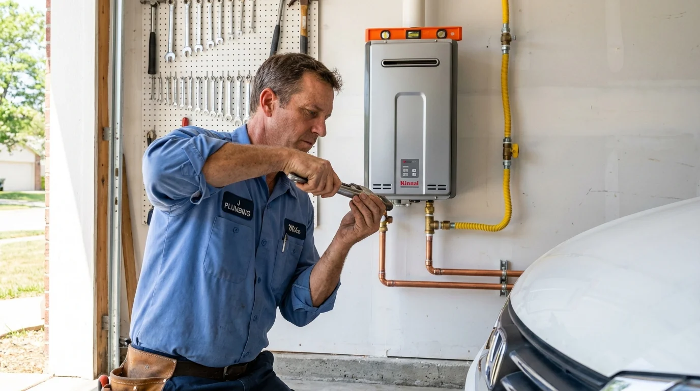 Tankless water heater installation by a Johns Plumbing LLC plumber in Tomah